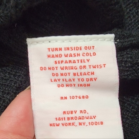 Ruby Rd Black Cardigan Embellished neck and Sleeve Hems Size Medium - Picture 10 of 13